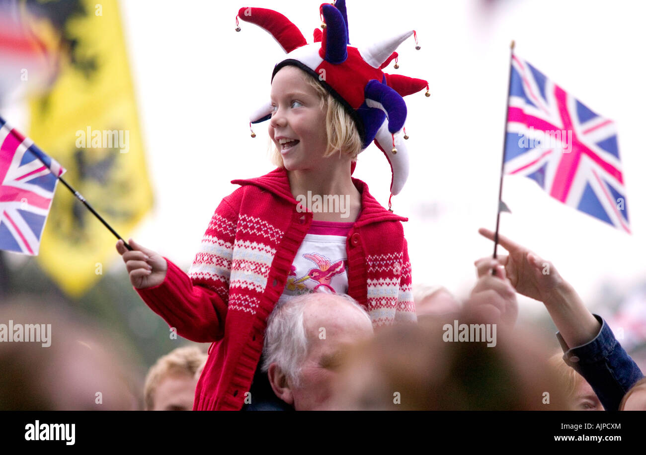 Prom di giovani fan Proms nel Parco concerto Londra Regno Unito 2007 Foto Stock