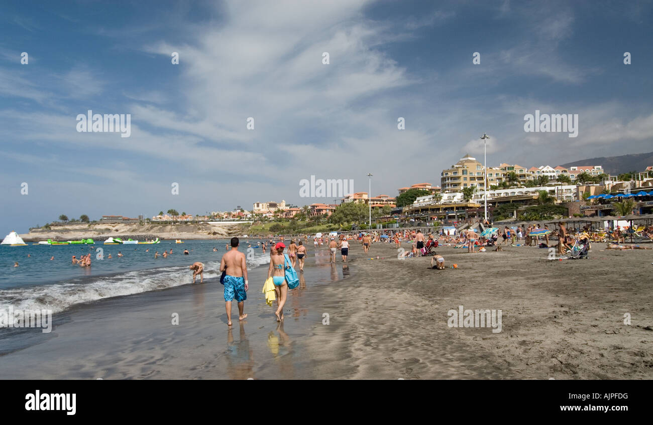 Playa de Torviscas e Playa Fanabe de las Americas Tenerife Isole Canarie Spagna Foto Stock