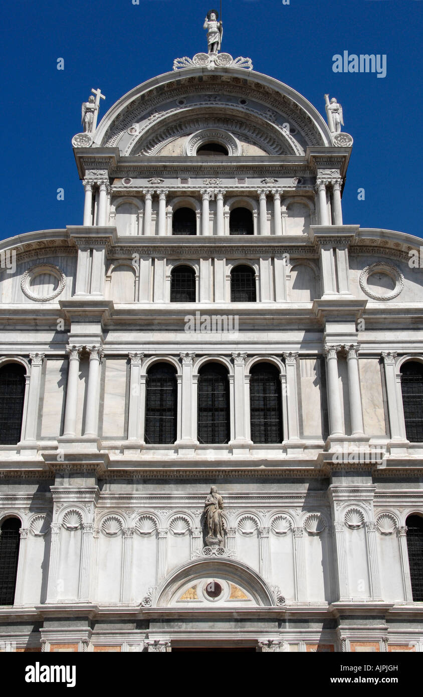 La facciata della chiesa di San Zaccaria Castello Venezia Italia Foto Stock
