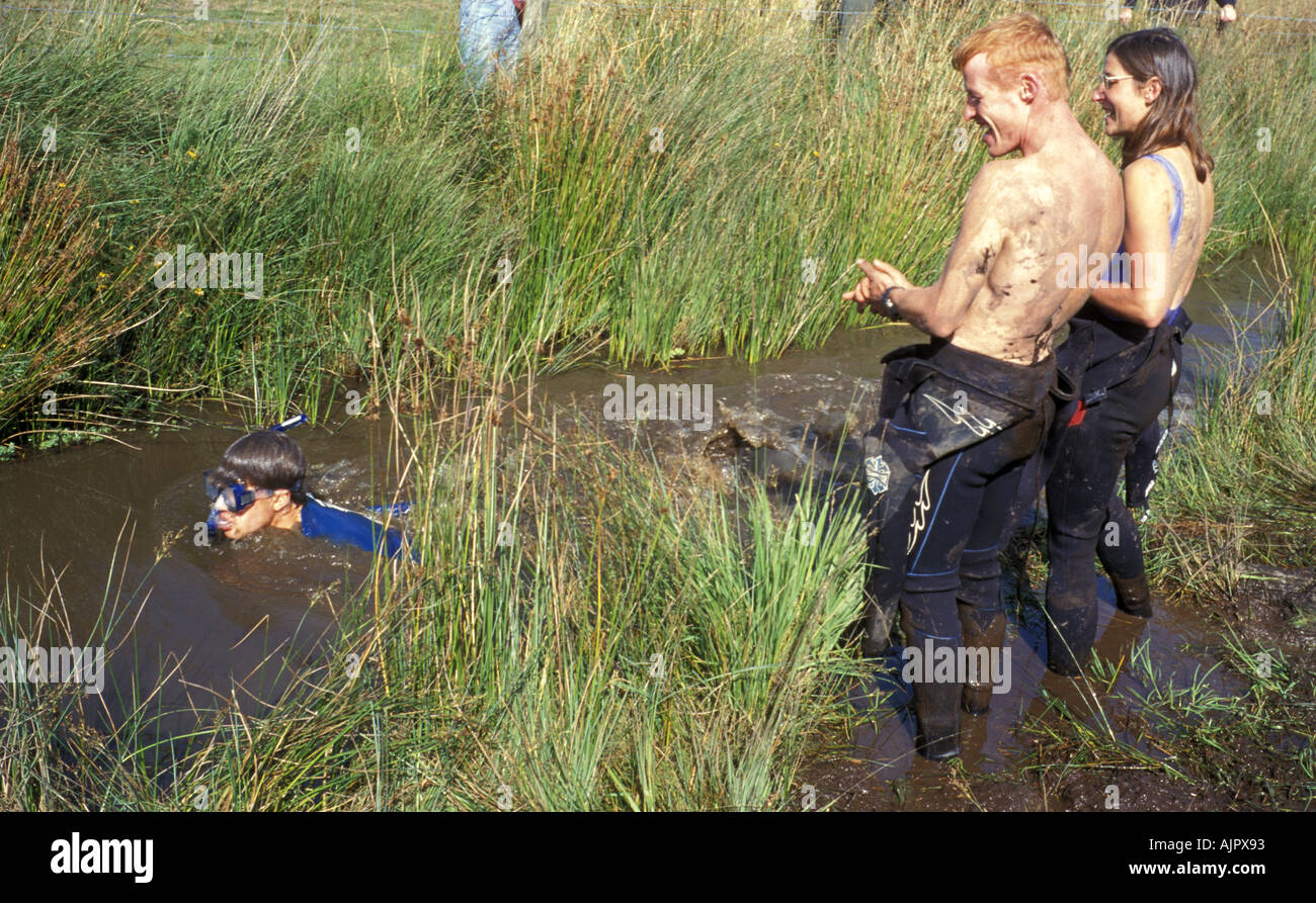 Mondo Bog Snorkelling campionati Llanwrtyd Wells Galles Gran Bretagna Foto Stock