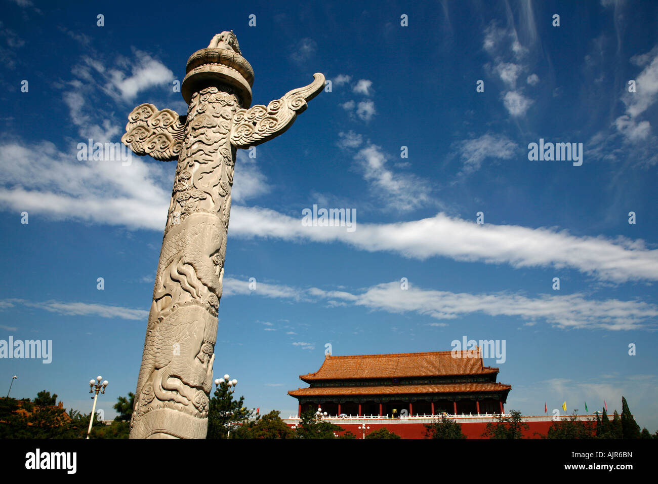 Porta della pace celeste la Città Proibita piazza Tiananmen Pechino CINA Foto Stock