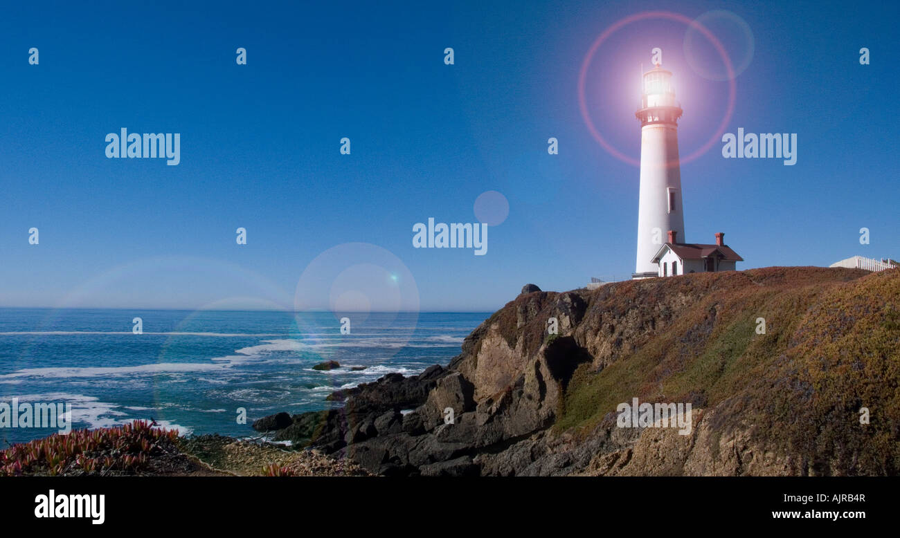 Pigeon Point lighthouse highway 1 California USA 2007 Foto Stock Pigeon Point lighthouse highway 1 California USA 2007 Foto Stock
