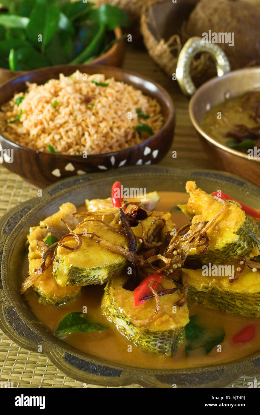 Pesce al Curry Sri Lanka cibo Foto Stock