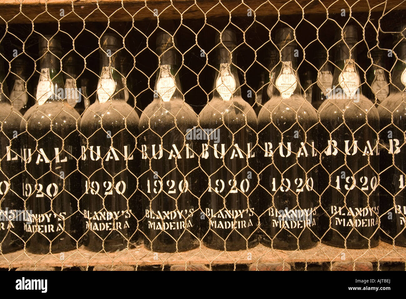 Il vino di Madera bottiglia in Funchal s Museo del Vino casa Isola di Madeira Portogallo Foto Stock