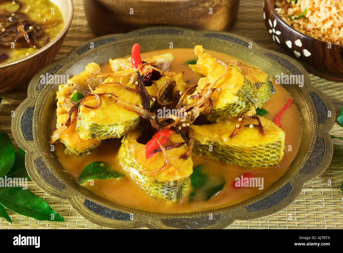 Pesce al Curry Sri Lanka cibo Foto Stock