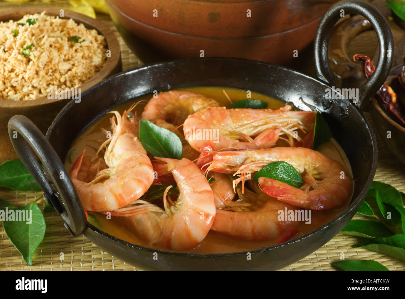 Il curry di gamberi Sri Lanka cibo Foto Stock