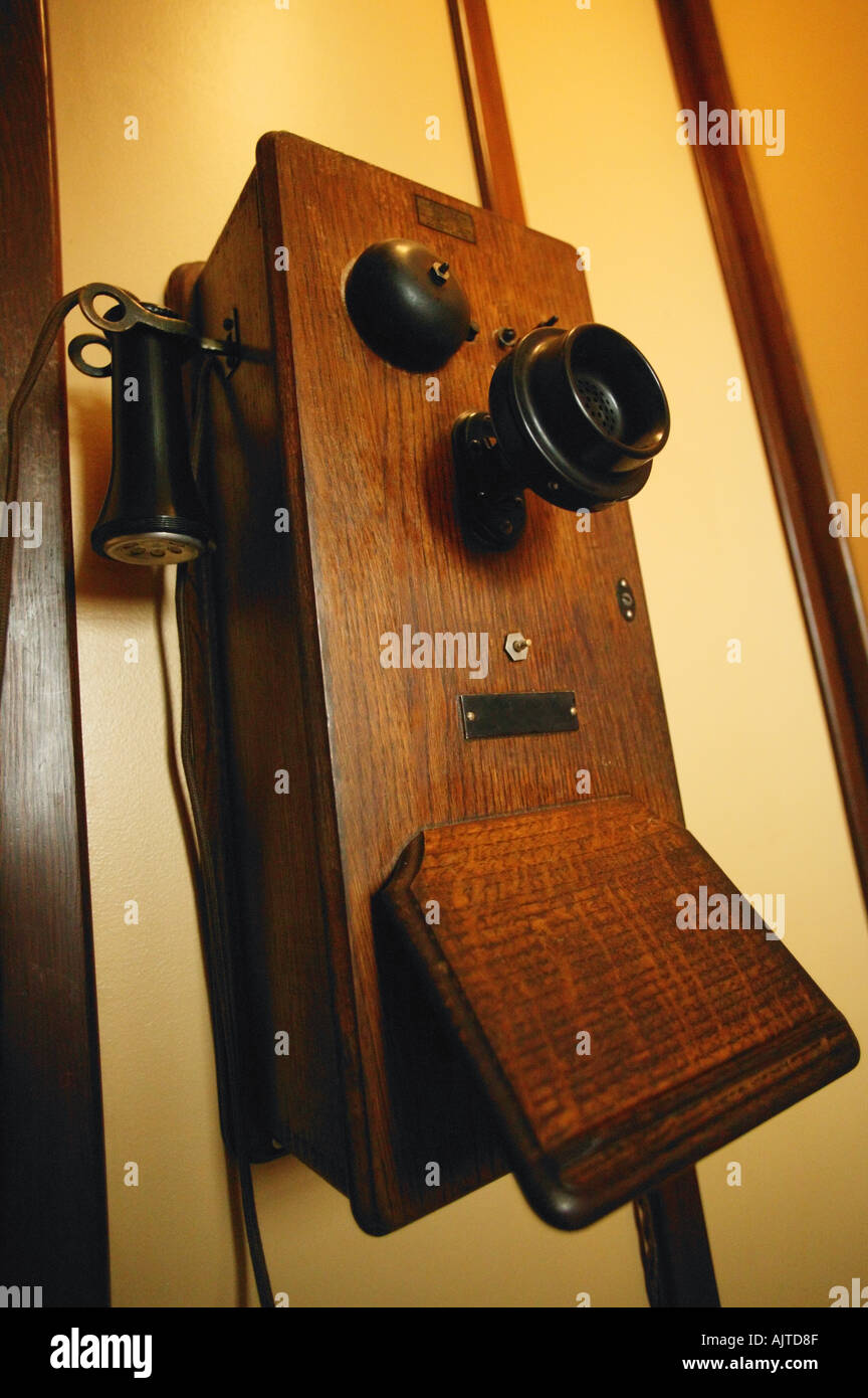 Vecchio telefono Foto Stock