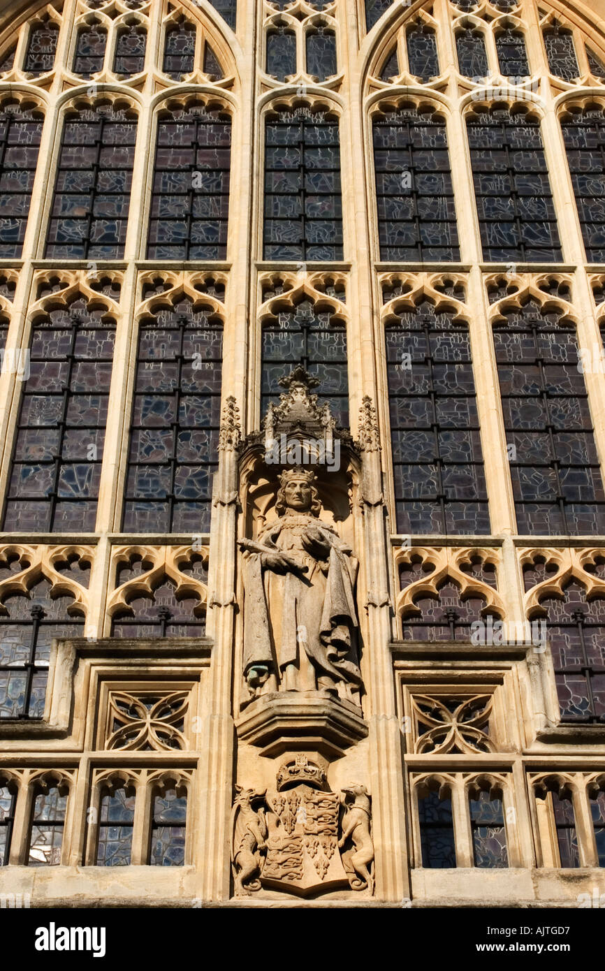 La finestra Occidentale dell'Abbazia di Bath Somerset REGNO UNITO Foto Stock