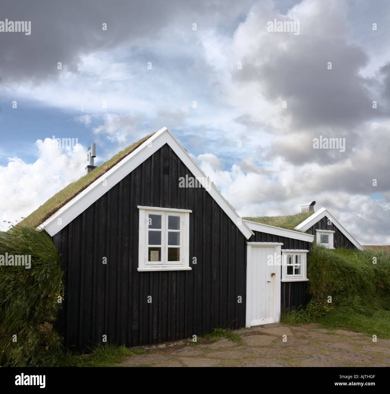 Museo fattoria di tappeto erboso di Stekkjarkot, Reykjanes, Islanda Foto Stock