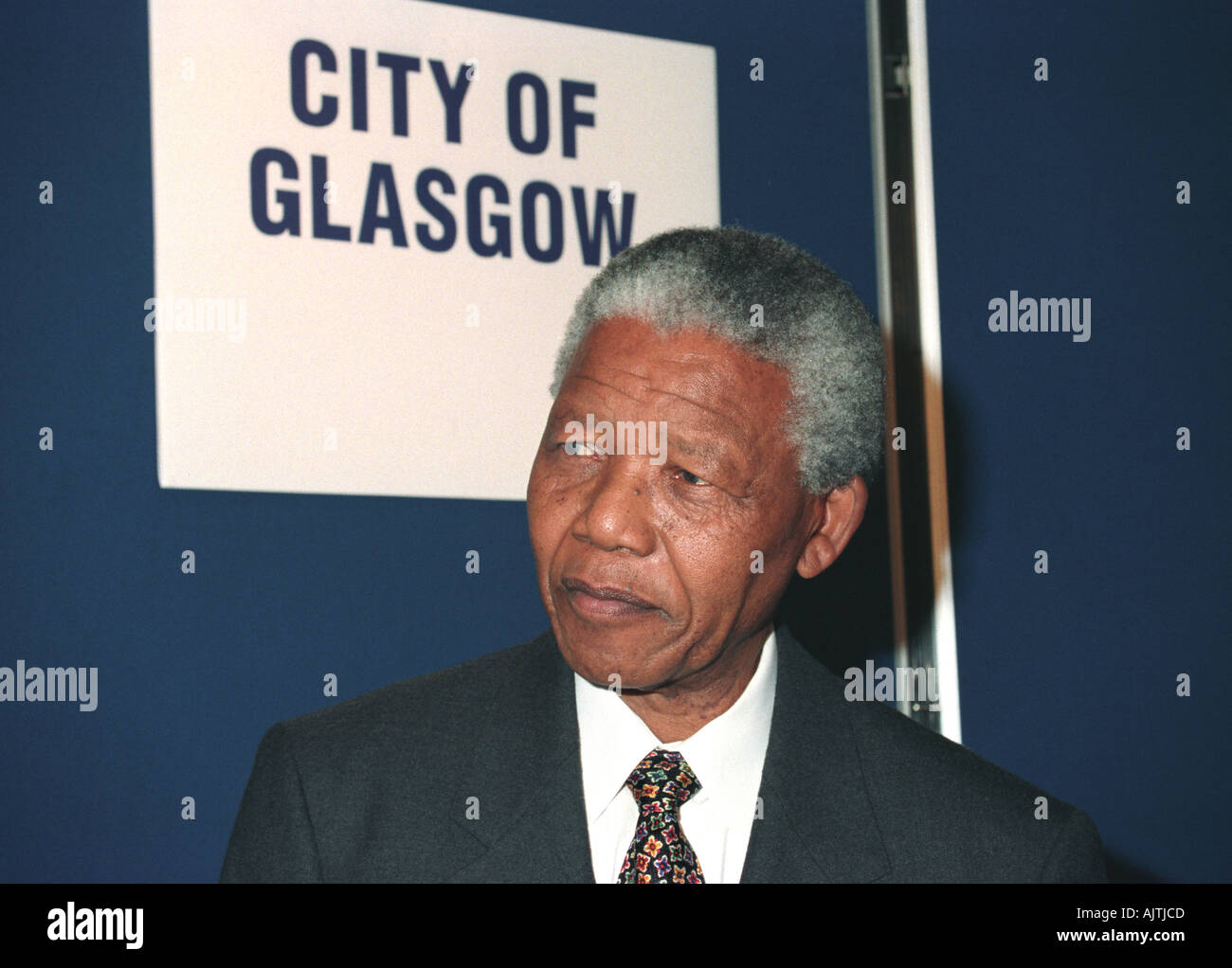 Nelson Mandela a Glasgow riceve la libertà della città Foto Stock