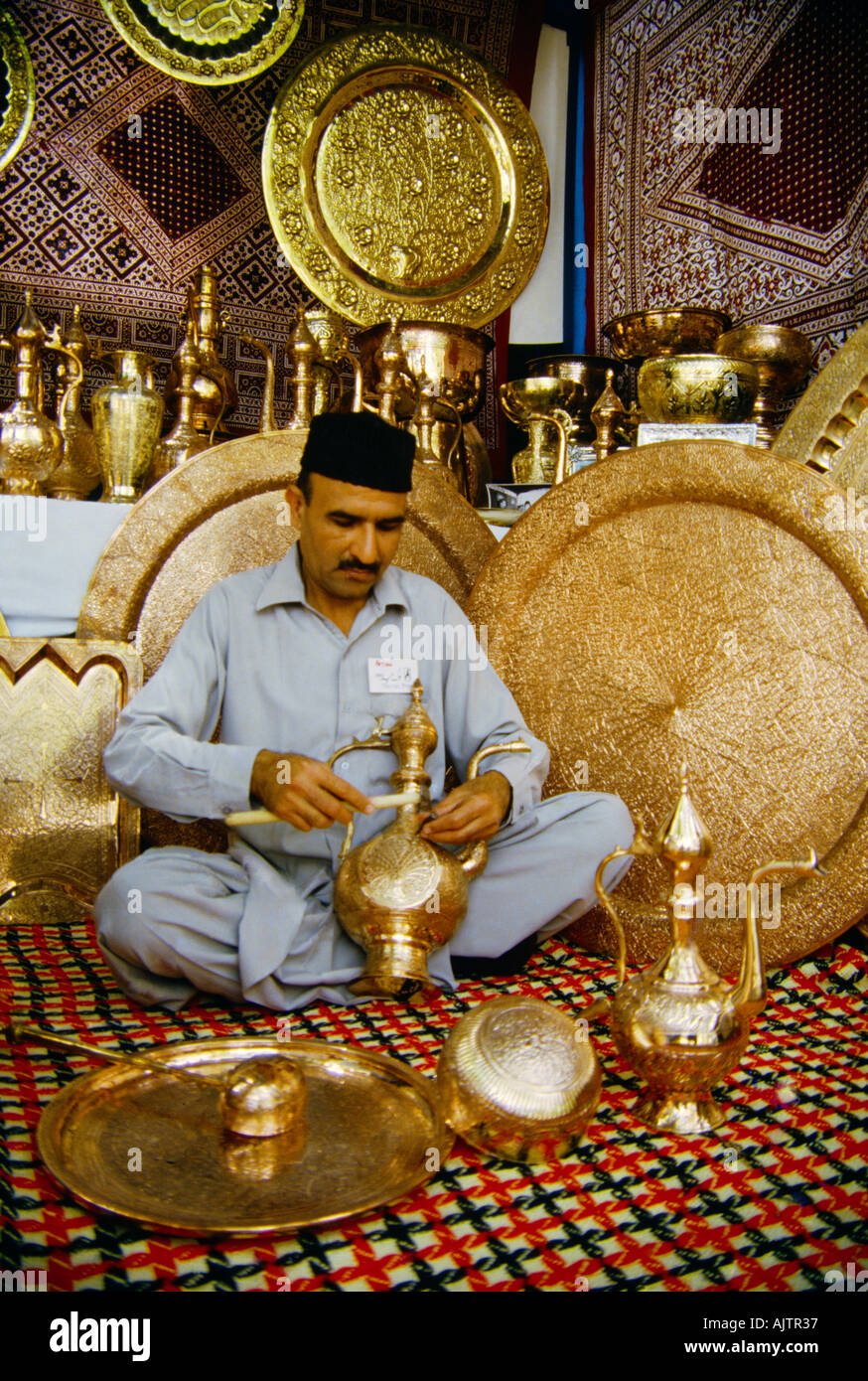 Il Pakistan artigiano di Brasswork Foto Stock