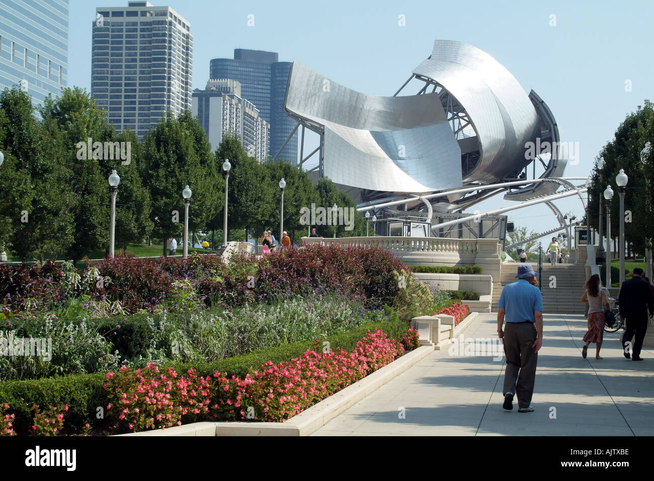 Chicago Illinois midwest USA Il Jay Pritzker Pavilion Millennium Park Foto Stock