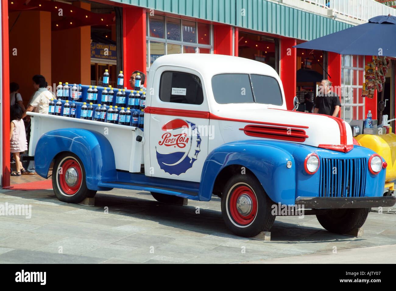 Vintage Pepsi Cola bevande carrello Navy Pier Chicago Illinois USA Foto Stock