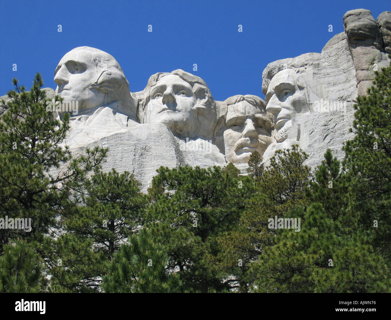 Stati Uniti d'America Sud Dakota Mount Rushmore George Washington Thomas Jefferson Theadore Roosevelt e Abraham Lincoln Foto Stock