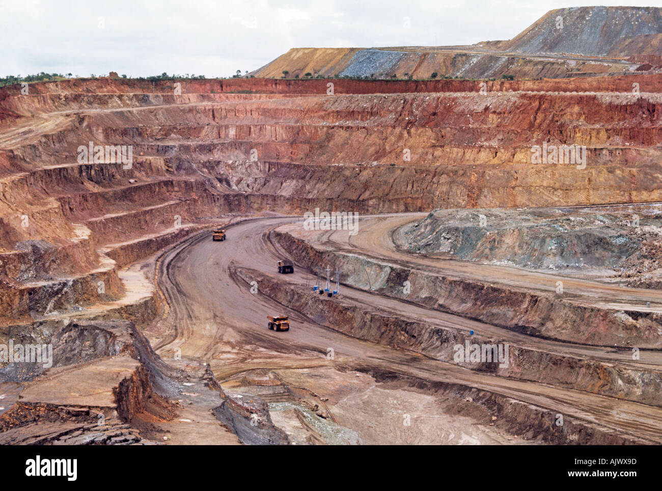 Aprire pit miniera di rame nel ricco di minerali Shaba regione della Repubblica Democratica del Congo Foto Stock