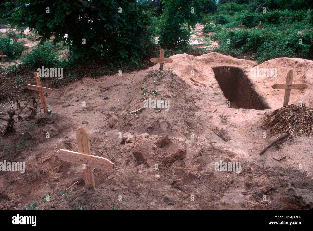Kyanga cimitero, discarica per omicidi etnici Foto Stock