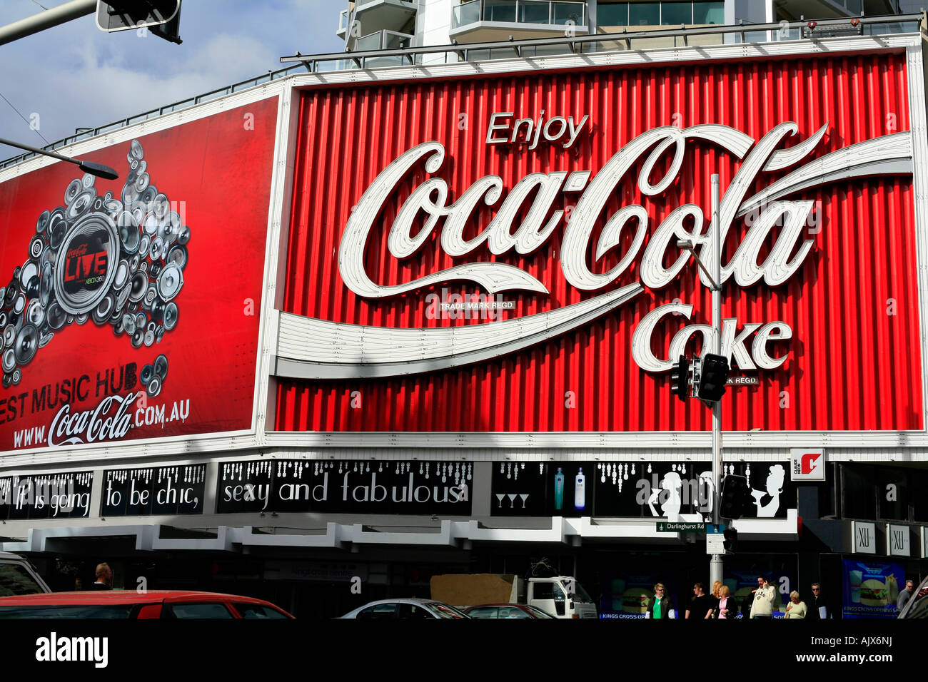Un gigante di Coca Cola segno a Kings Cross Sydney Foto Stock