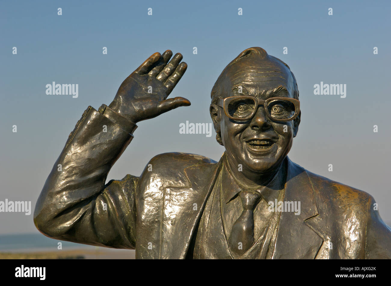 Eric Morecambe statua a Morecambe Foto Stock