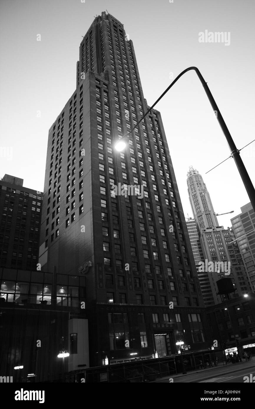 Carburo e carbone building su michicgan avenue nel centro di Chicago in Illinois Foto Stock