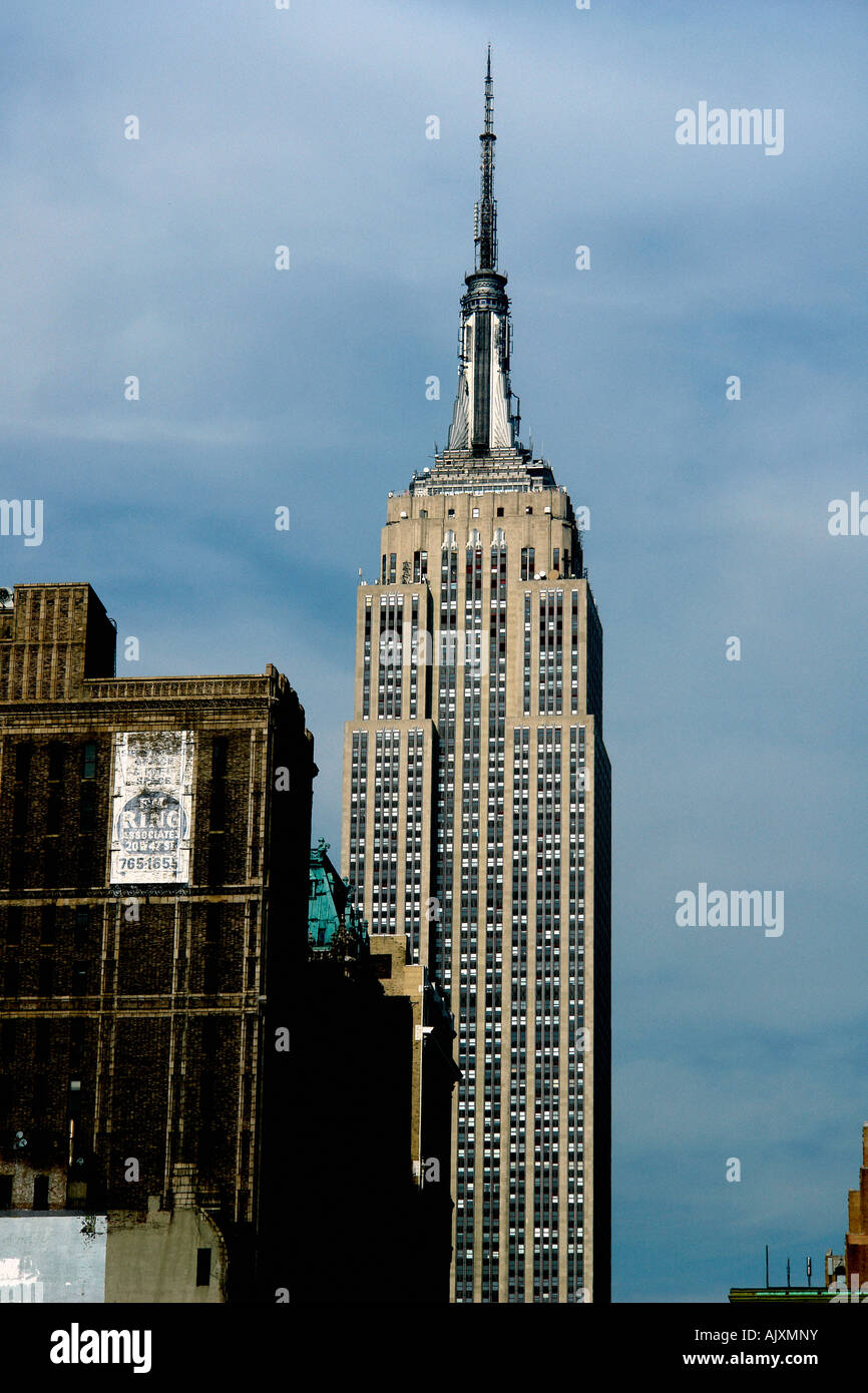 Empire State Building a Manhattan New York City USA lo spazio di copia Foto Stock