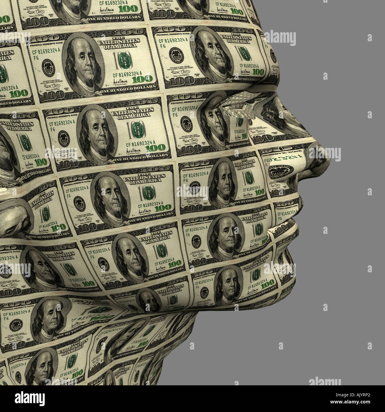 Generata da computer robot astratta testa in 3D Foto Stock