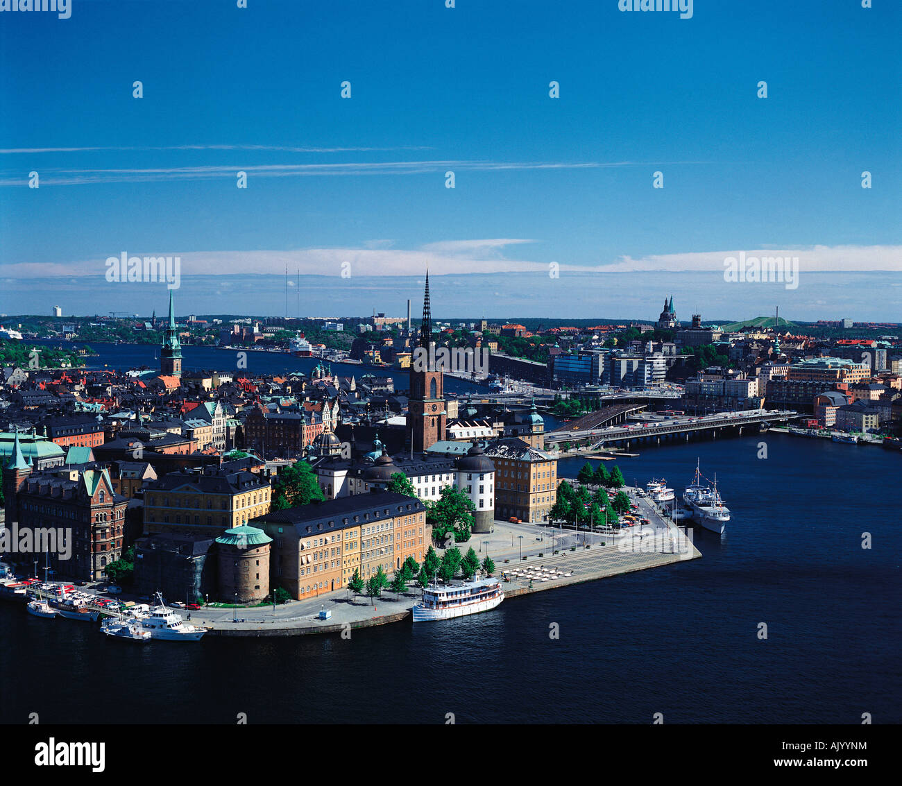 La Svezia. Stoccolma. Punto di vista di alta della città vecchia. Foto Stock