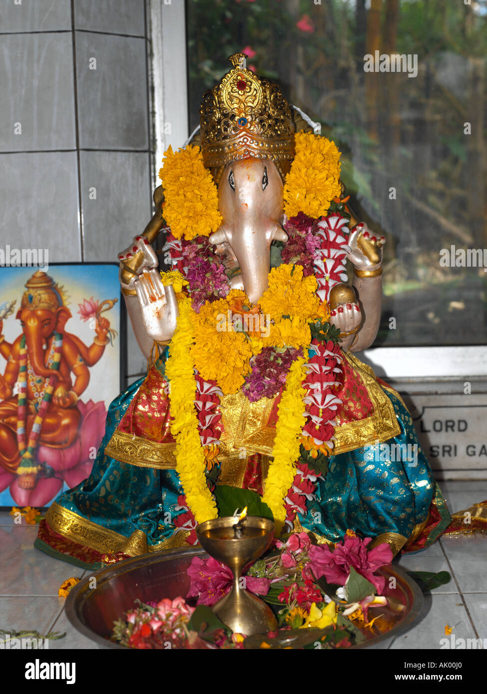 Grand Bassin Maurizio statua del signore Ganesh Elephant Dio Foto Stock