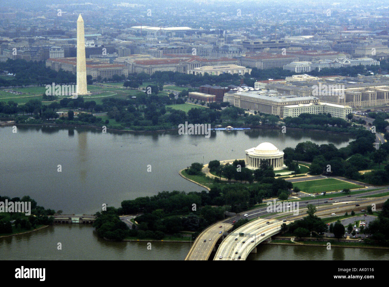 Vista aerea del Monumento di Washington, Washington, Stati Uniti d'America Foto Stock