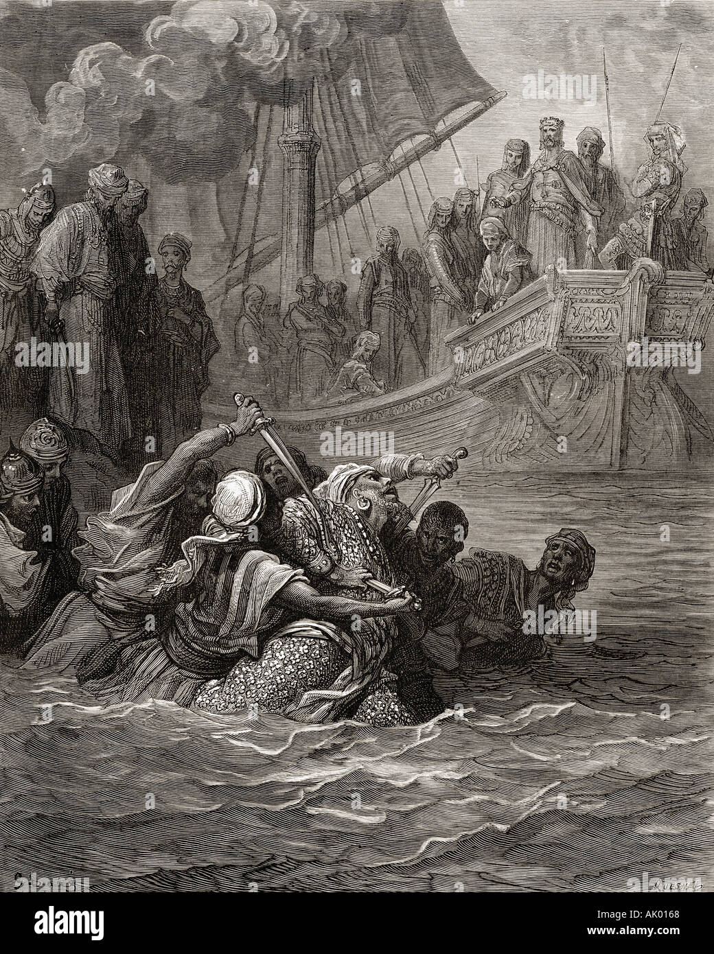 La morte di Almoadam, durante la settima crociata, 1249 - 1250. Foto Stock