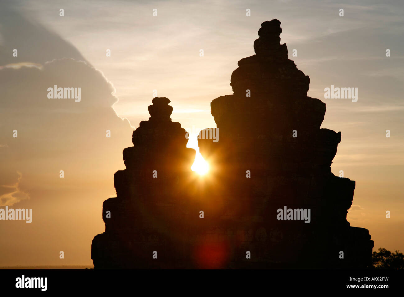 Tramonto a Angkor Pre Rup tempio complesso vicino a Siem Reap Foto Stock