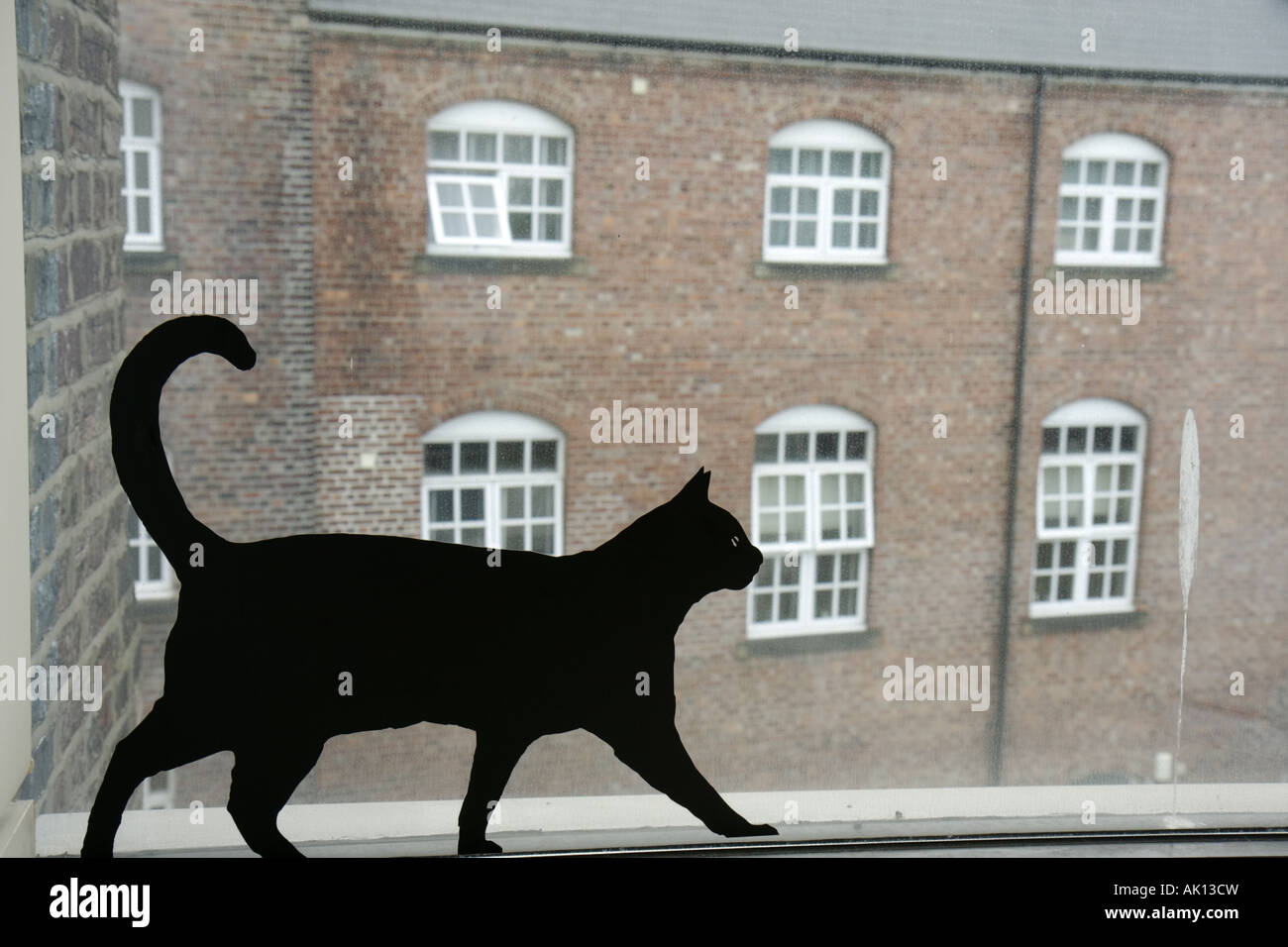 Regno Unito Inghilterra Northumberland, Newcastle upon Tyne, Newcastle upon Tyne, Lime Street, Ouseburn Valley, Seven Stories, museo del libro per bambini, silhouette del gatto, vento Foto Stock
