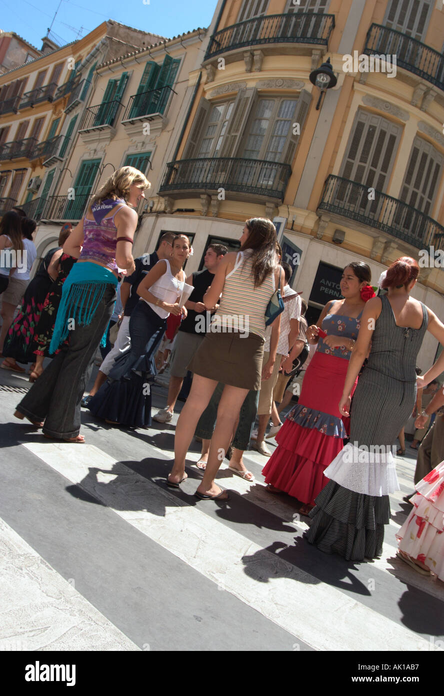 Feria de Malaga (Feria de Agosto) nel Casco Antiguo (Città Vecchia), Malaga, Costa del Sol, Andalusia, Spagna Foto Stock