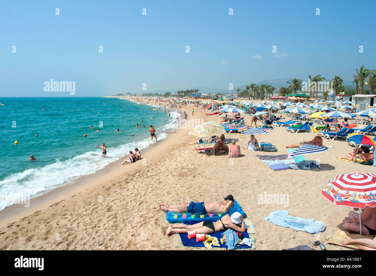 Spiaggia di Santa Susanna, Costa Brava, Catalunya, Spagna Foto Stock
