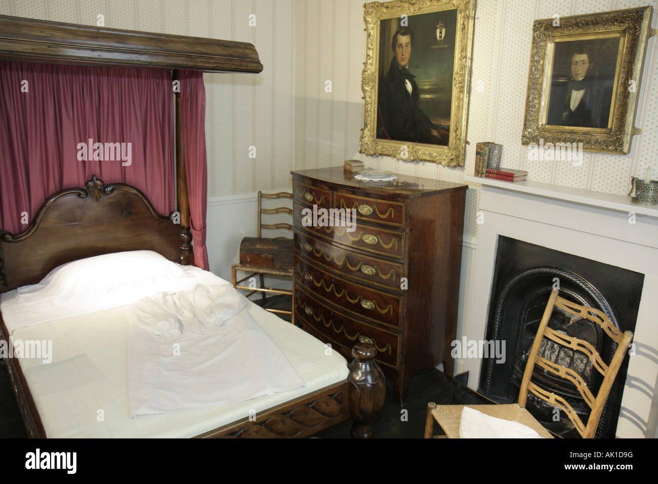 Regno Unito Inghilterra North Yorkshire, Haworth, Church Street, Bronte Parsonage Museum, Bronte Sisters, scrittori, romanzieri, camera da letto, UK071014030 Foto Stock
