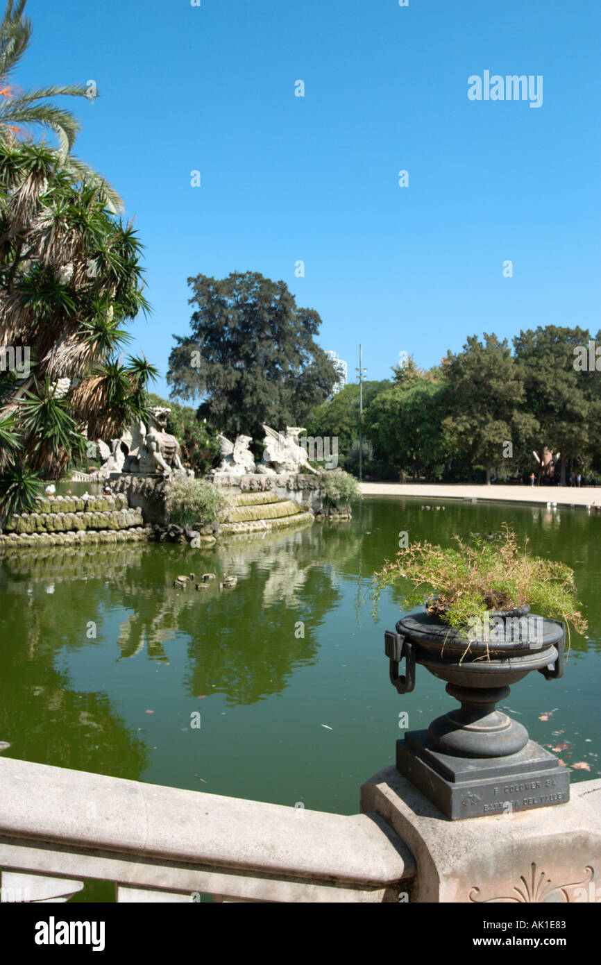 Cascada da Josep Fontsere e Antoni Gaudi nel Parc de la Ciutadella, Barcellona, Catalunya, Spagna Foto Stock