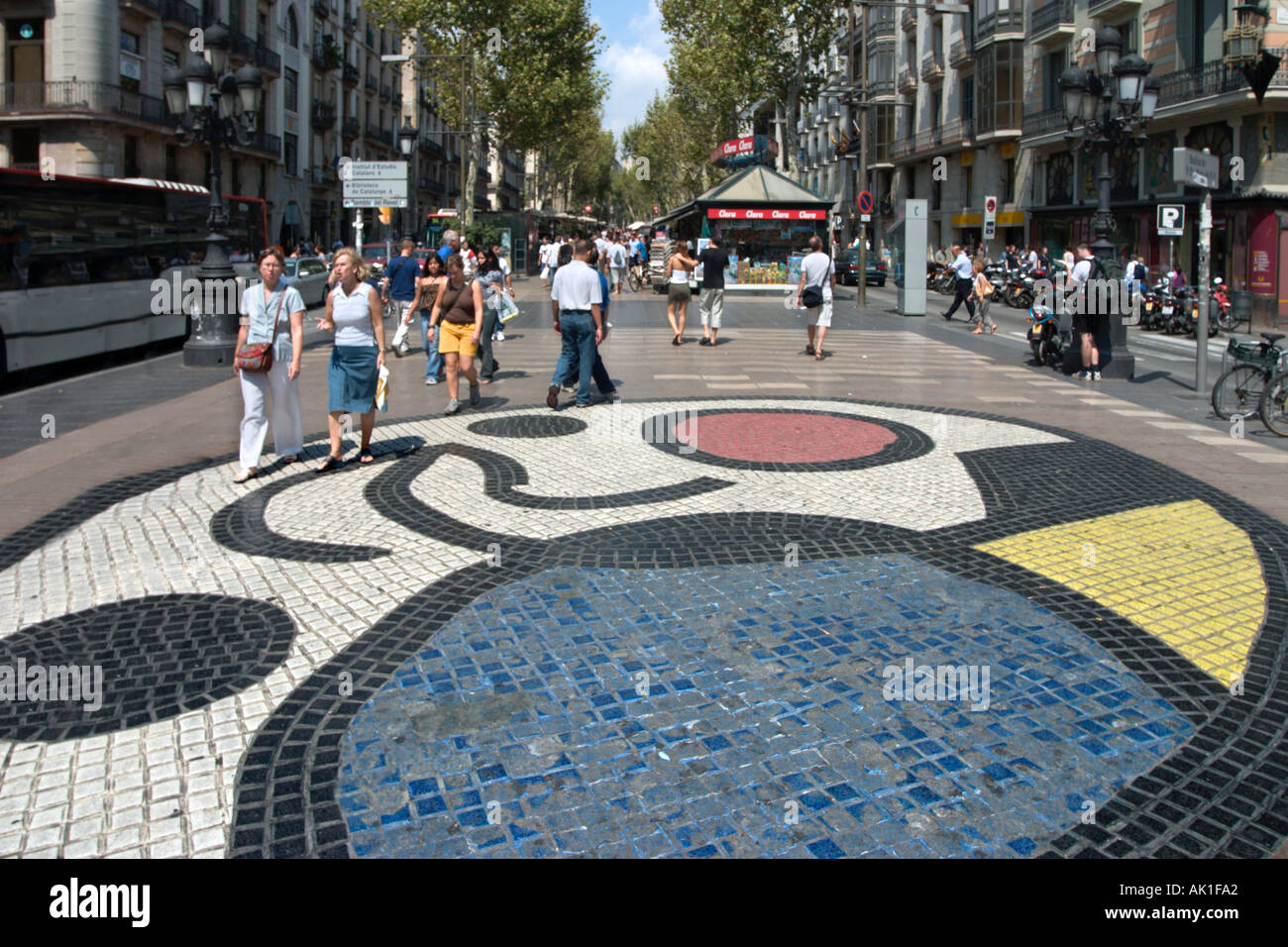 Mosaico di Joan Miro, Rambla Sant Josep, Las Ramblas, Barcelona, Catalunya, Spagna Foto Stock