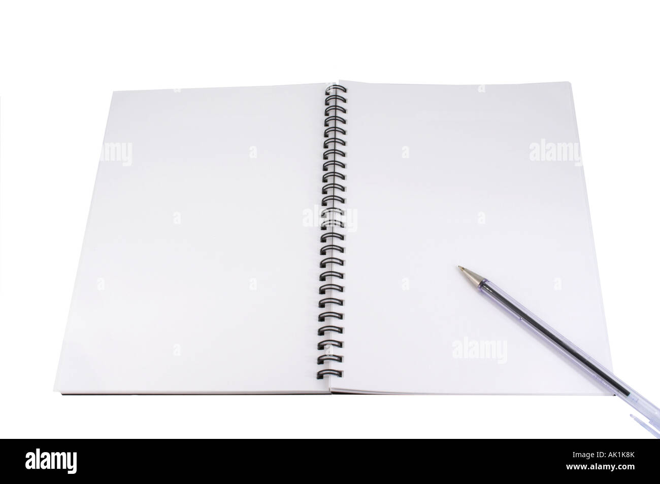 Notebook vuoto con penna Foto Stock