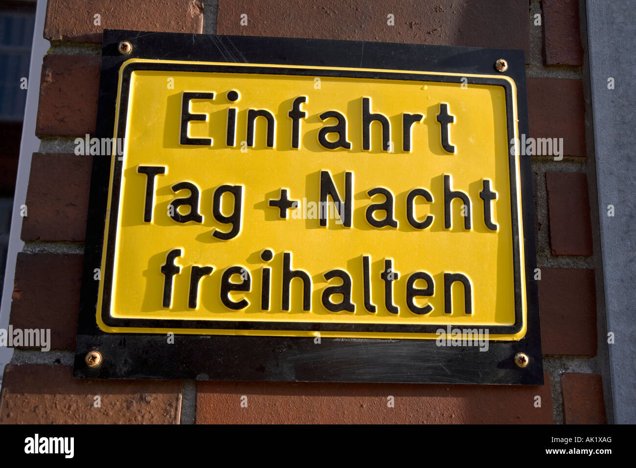 Cartello giallo Hohle Gasse Husum Foto Stock