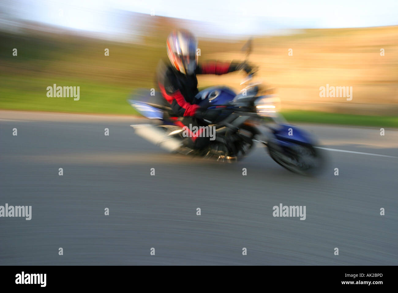 Fast motociclista Foto Stock