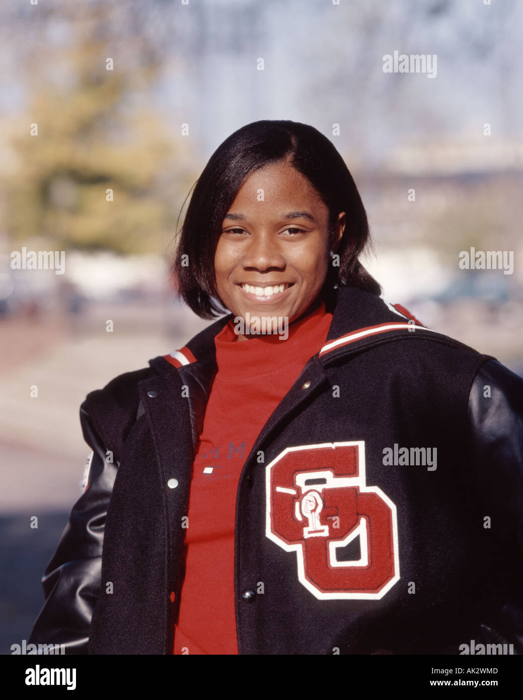 Nero adolescente americano sorridente, Memphis, Tennessee, Stati Uniti d'America Foto Stock