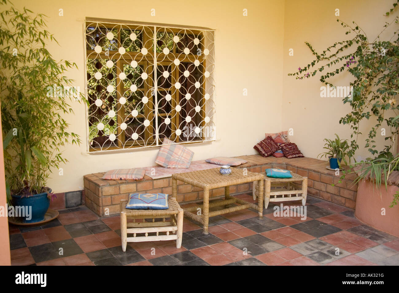 Il patio o veranda Marrakech Marocco. Il Nord Africa. Foto Stock