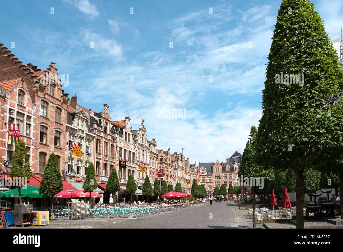 Caffetterie in Oude Markt, Leuven, Belgio Foto Stock