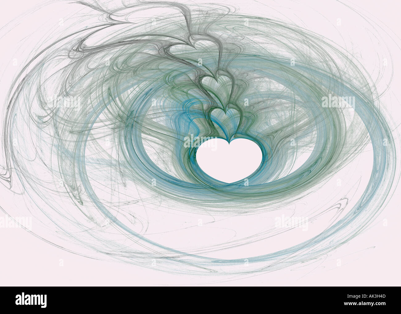 Computer generato frattale delle forme di cuore il cosiddetto attrattore strano derivanti da una non lineare funzione iterata S Foto Stock