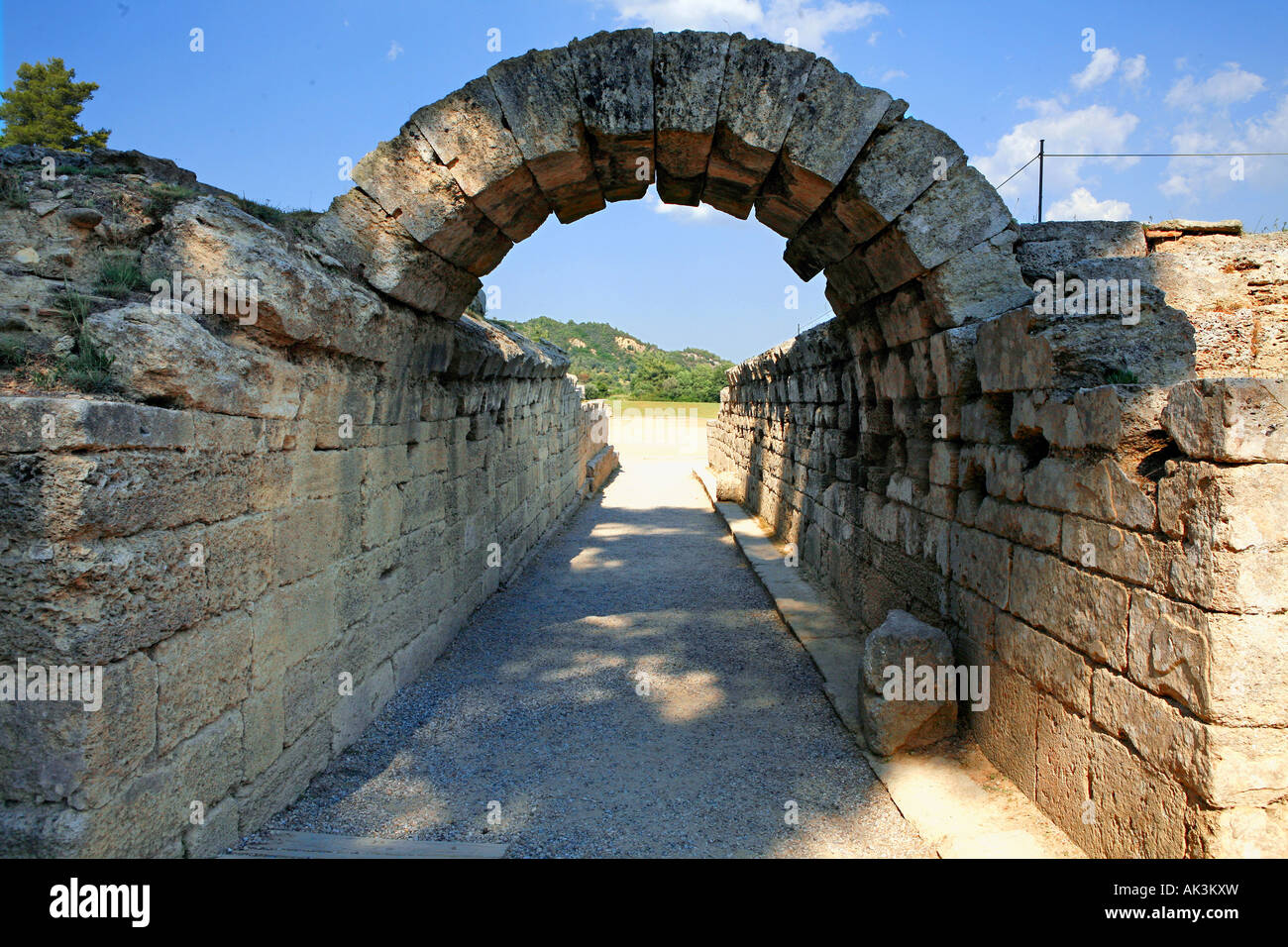 Il passaggio allo stadio a Olympia Grecia Foto Stock