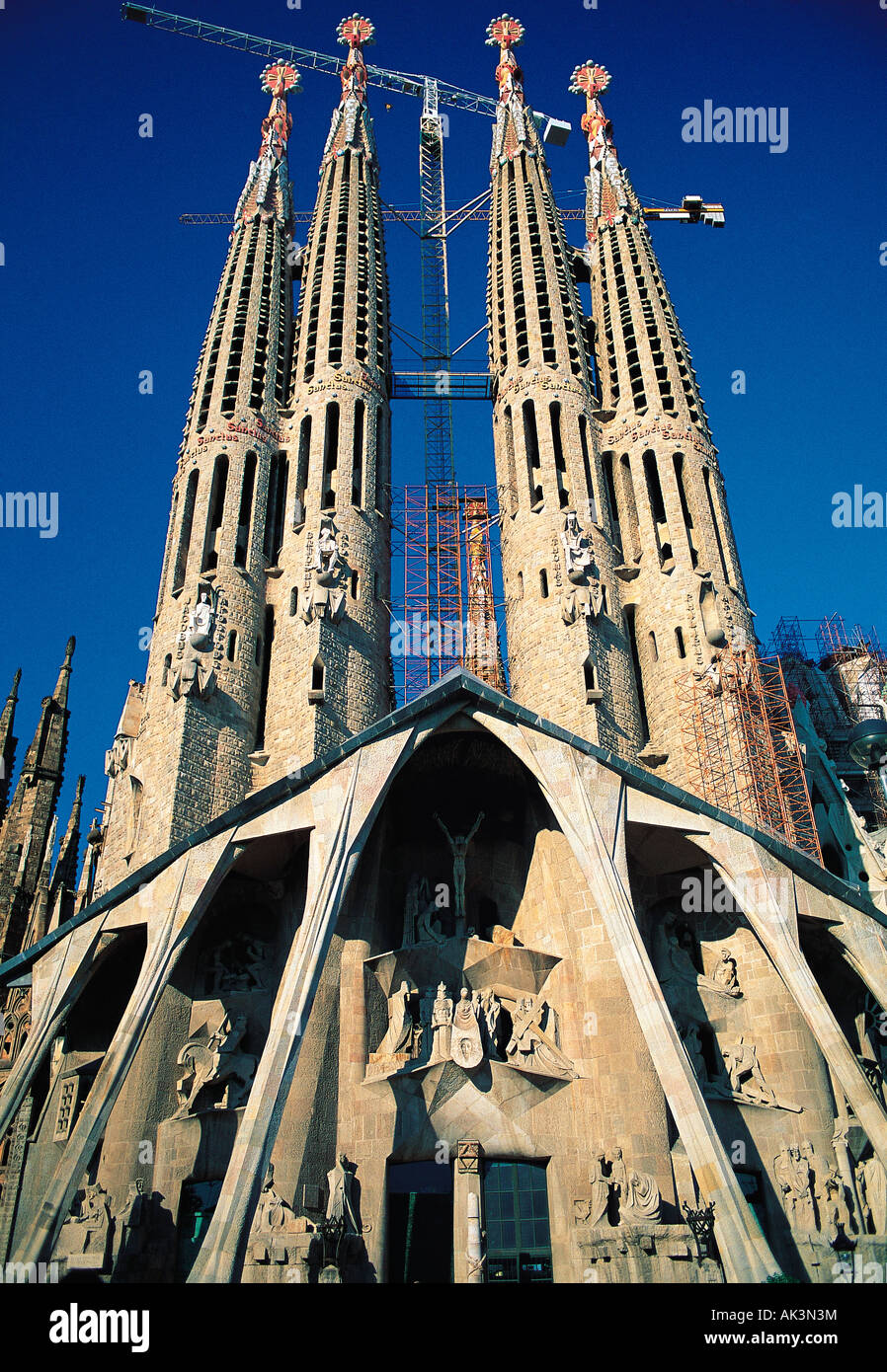 L'Europa. Spagna. Barcellona. La Sagrada Familia. Antonio Gaudi architettura. Foto Stock