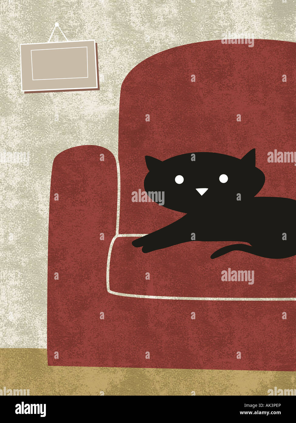 Gatto sul sofà Foto Stock