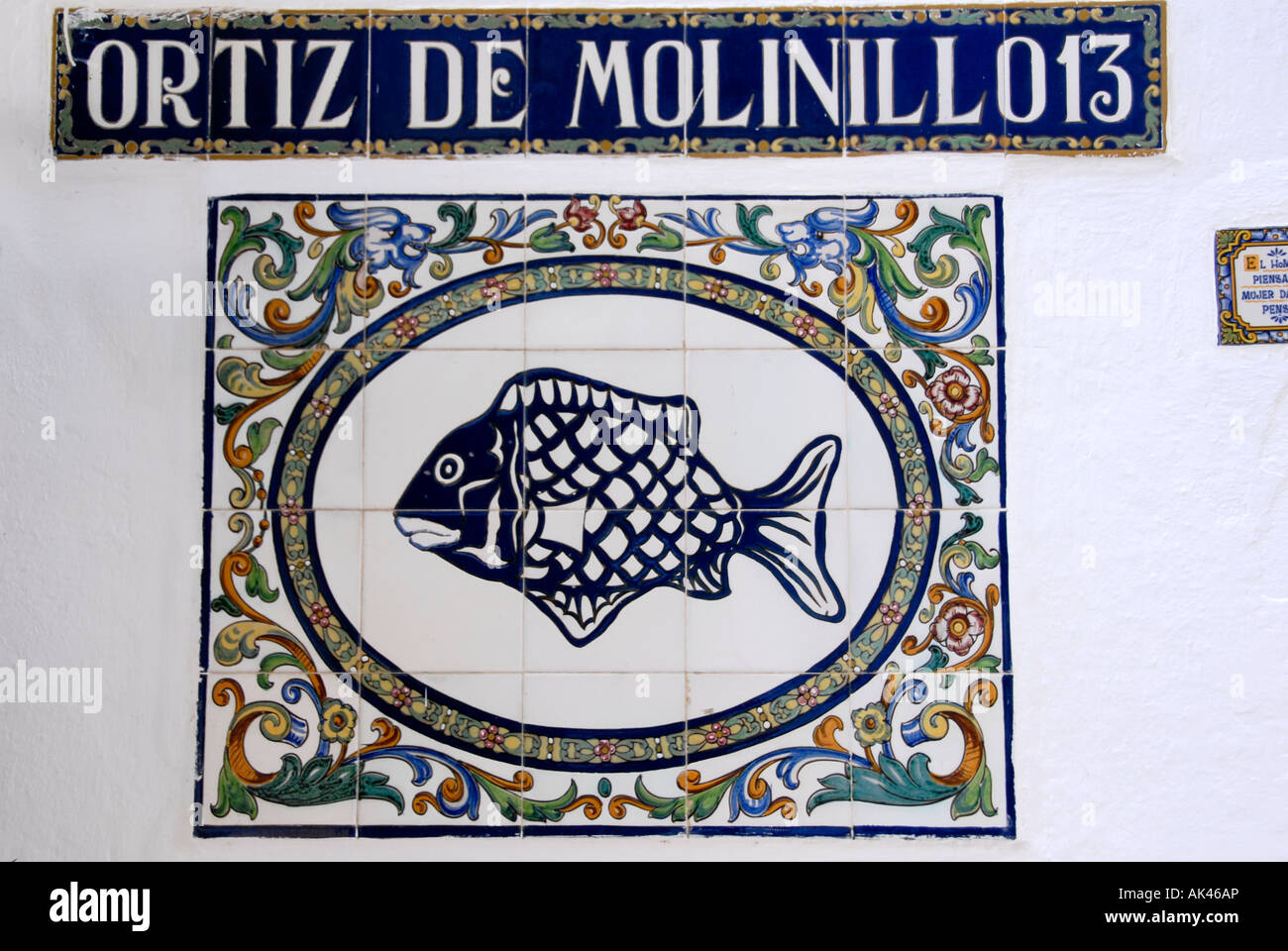 La placca del vecchio quartiere Marbella Andalusia Spagna Foto Stock