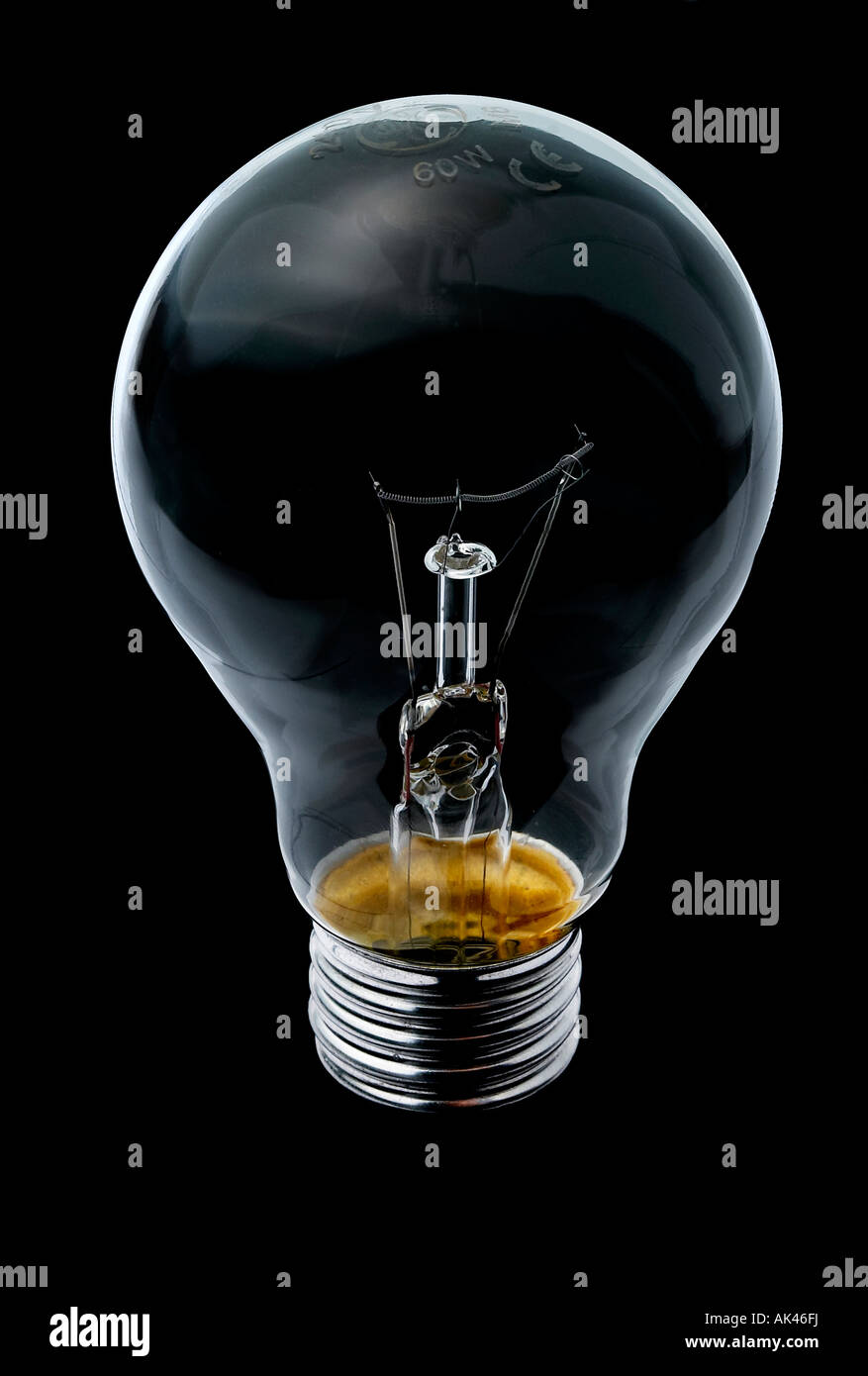 Lampadina graphic su nero Foto Stock