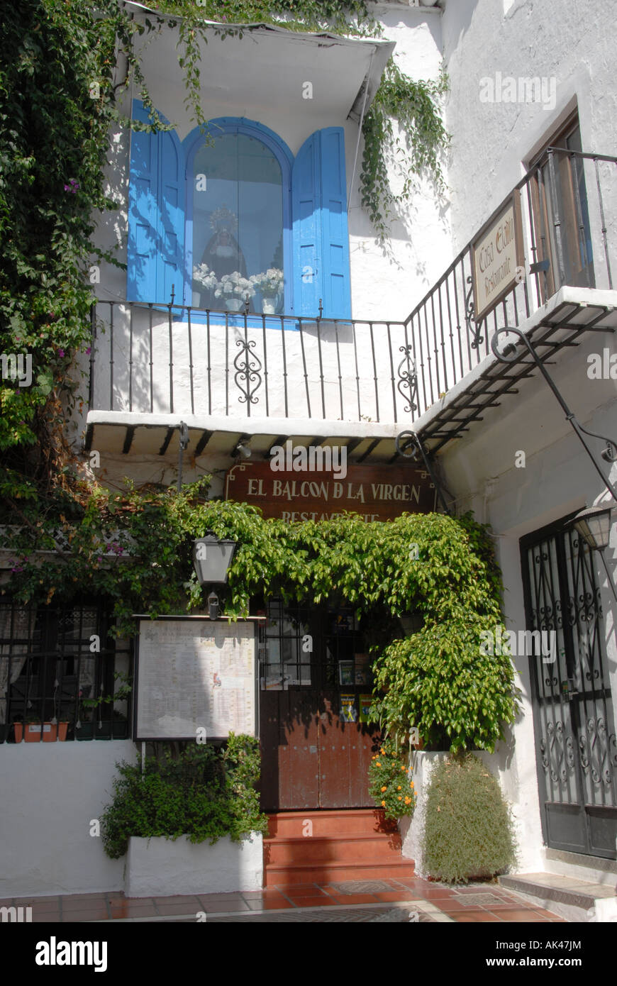 Il balcone della Vergine ristorante il vecchio quartiere di Marbella Andalusia Spagna Foto Stock