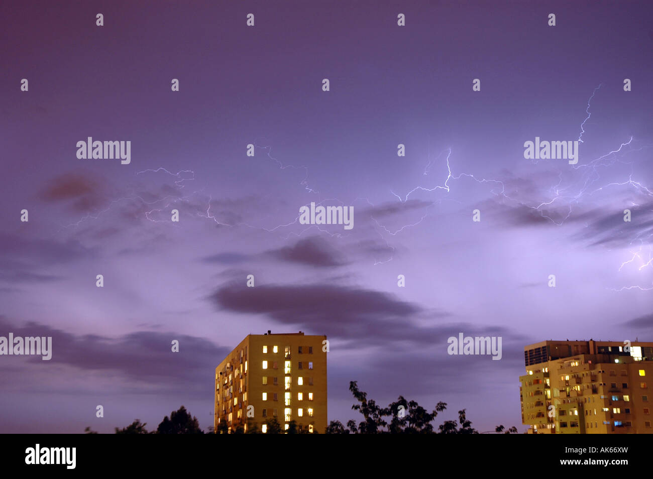 Tempesta a Varsavia, Polonia Foto Stock